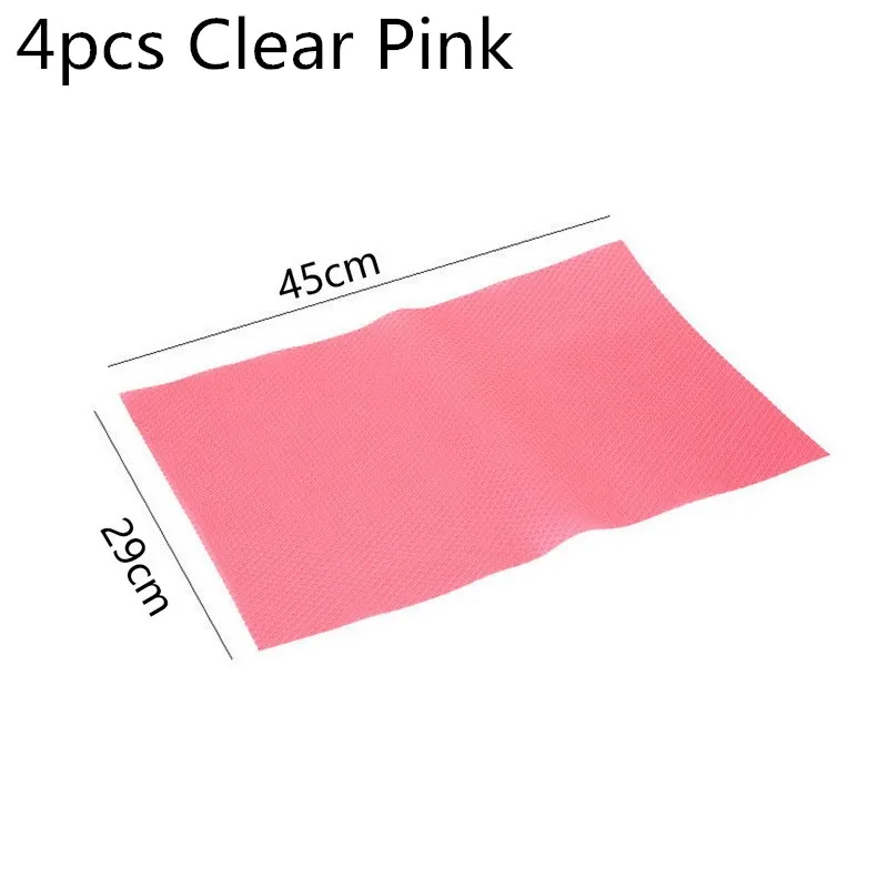 4PCS Clear pink Холодильник для Водонепроницаемый коврики для холодильника Антибактериальный противообрастающий объектива камеры, устойчивая к плесени, влаги 30x44 см стол салфетки под прибор 4 шт./компл - Цвет: 4PCS Clear pink
