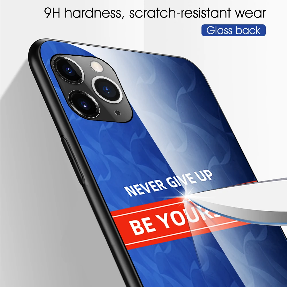 25 шт модный крутой стеклянный чехол для телефона IPHONE 11/XS MAX 6,5/XR 6,1/XS градиентный стеклянный чехол для телефона IPHONE 7/8 Plus/6s