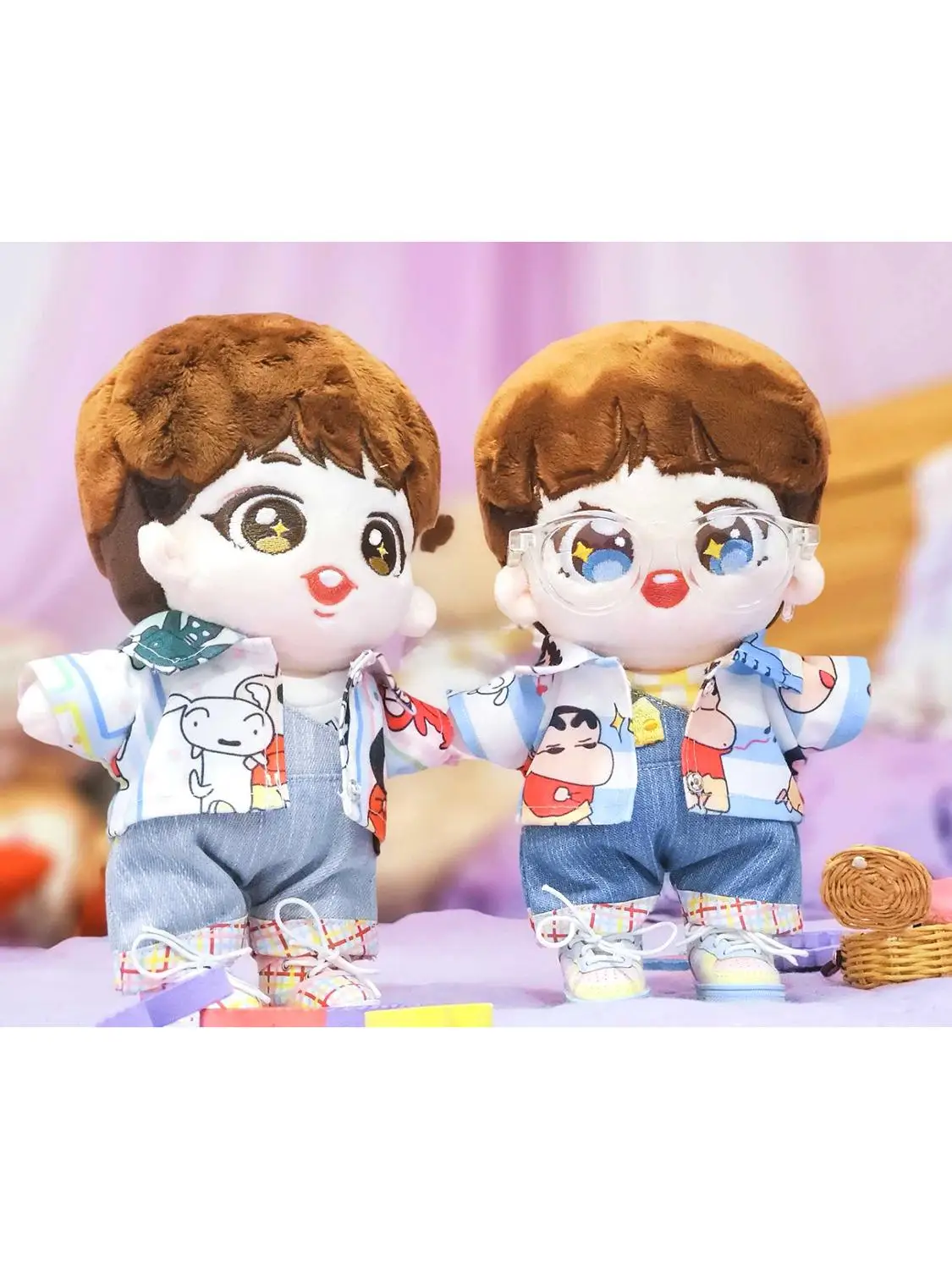 Ручная работа, 20 см, Kpop EXO, плюшевая кукольная одежда Crayou Shin-chan, рубашка, пальто, топ для мягких кукол, игрушки, куклы, аксессуары, наряд