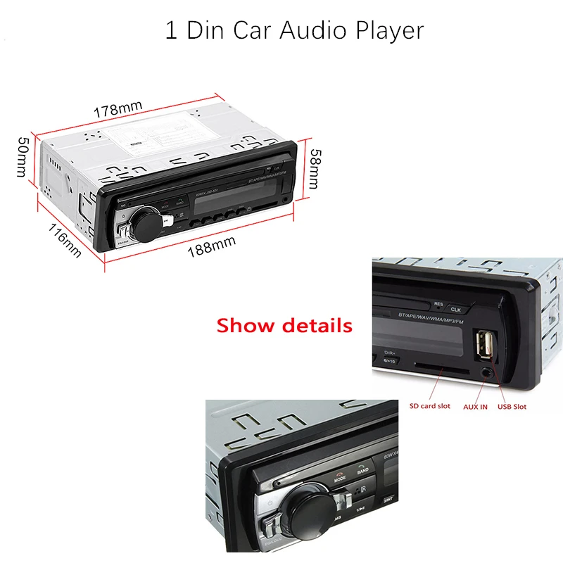 Автомобильный мультимедийный плеер TOSPRA Bluetooth Авторадио MP3 автомобильный стерео