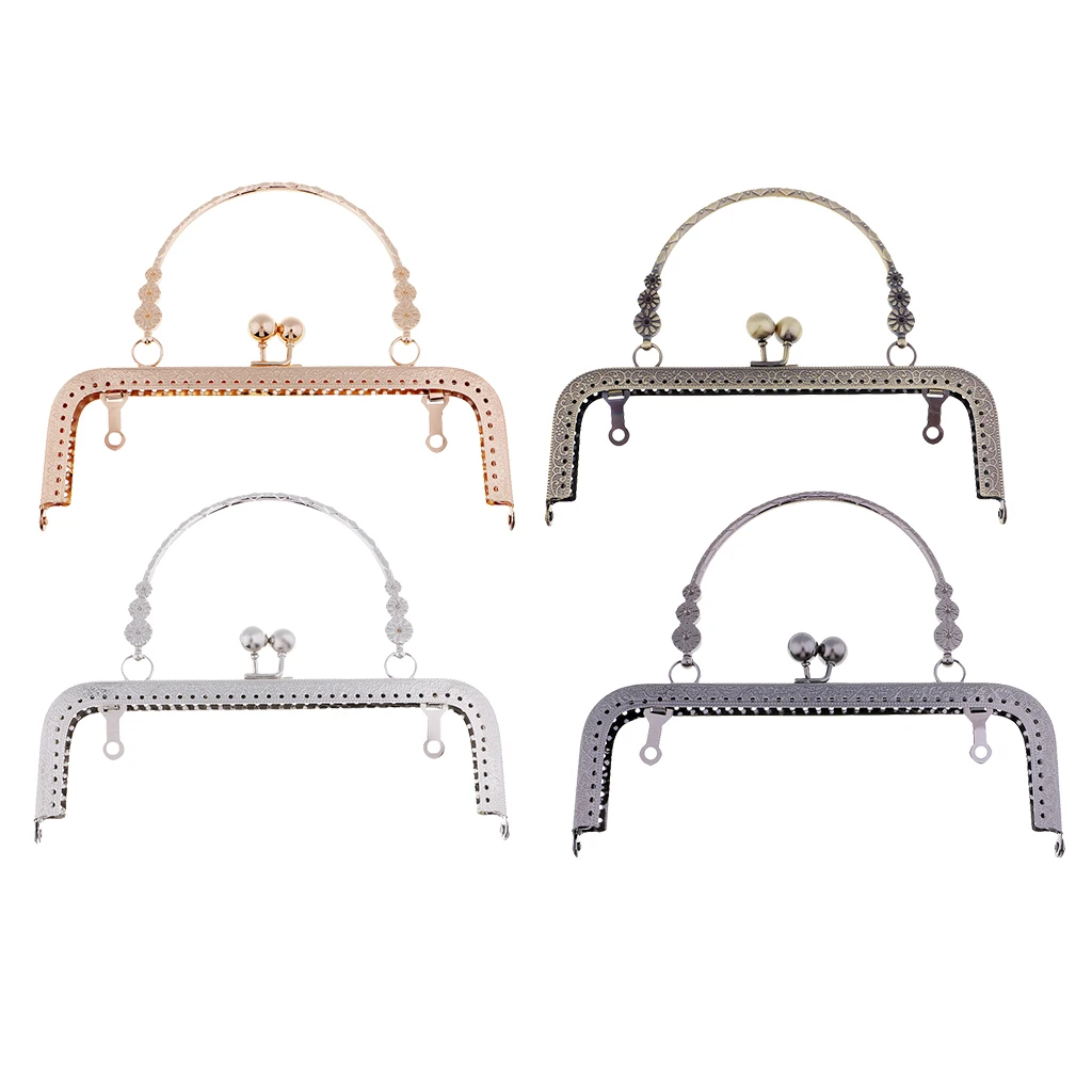 Vintage Square Metal Purse Clasp Frame Handle Sewing Clutch Bags Accessories Making Kiss Clasp Lock for Bag