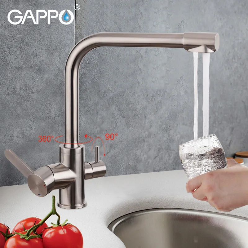 GAPPO смесители для кухни с фильтрующими кранами кухонный кран из нержавеющей