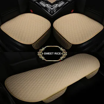 

Universal Size Four Seasons Linen Fabric Car Seats Cover Front Rear Flax Cushion Breathable Protector Mat Pad Auto accessories