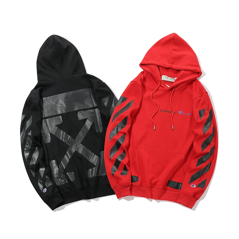 Черная стрела 19ss Off-White OW для мужчин и женщин для влюбленных осень зима хлопок мода уличная куртка с капюшоном Толстовка