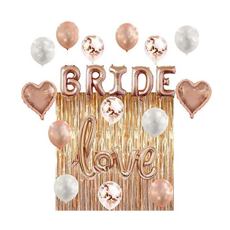 Розовое золото буквы "Bride to be" Фольга шар Свадебные украшения Baby Shower Святого Валентина вечерние невесты Алфавит Balaos Декор поставки