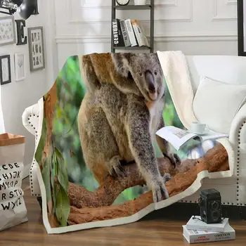 

Koala Blanket Cute Animals Throw Blanket Mother And Son Koala Sherpa Fleece Blanket Soft Cozy Plush Blanket For Bed Sofa
