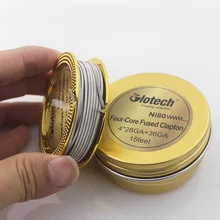 Glotech 5 м/рулон NI80 Плавленая нагревающая проволока для электронных сигарет Clapton четыре ядра Восстановленный распылитель нагревательные провода для RDA RBA DYI катушки пара