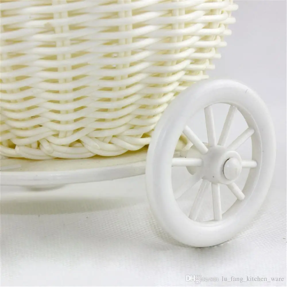 New Floral container Plastic Vases Home& Garden Europe Pastoral Cute Vases Simulation Flower Rattan Bicycle Vase Home Decor