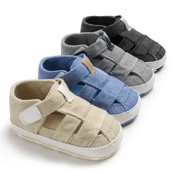 

Fashion Baby Sandals Toddler Infant Hollow Soft Crib Sole Canvas Shoes Little Girls Boys Kids Soft Crib Prewalker Sandals Clogs