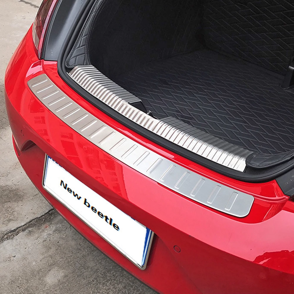 Stainless Steel Car Bumper Trunk Rearguard Rear Inner Outer Plate Protector Guard Trim Cover Sticker For VW Beetle 2013 - 2020