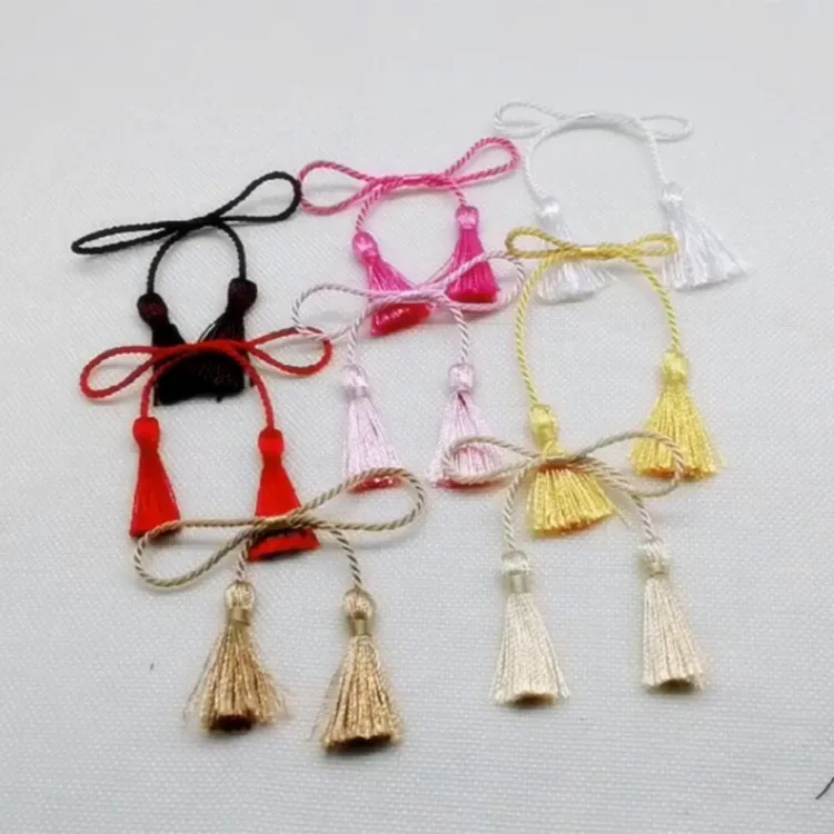 5-20Pcs Polyester Bowknots Shape Double-end Tassel Fringe DIY Craft Garment Sewing Accessories Curtain Decoration Fringe Trim - Цвет: Mix-color