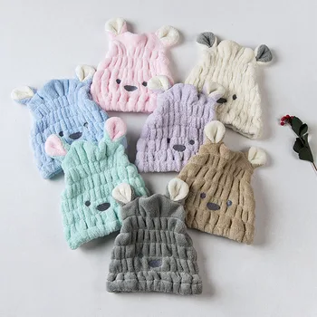 

1Pcs Cartoon Hair Cap 25*20CM Turban Shower Cap Coral Velvet Multicolor Resilience Towel Hair Bathroom Eco Friendly Products