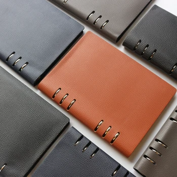 

Domikee classic office school leather 6 holes binder spiral notebooks stationery,fine personal binder planner agenda organizer