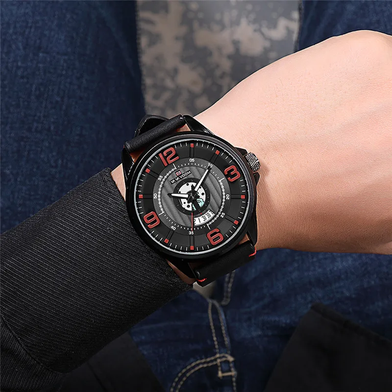 

Speed Plate Dial Racing Design Fashion Men Watch 3D Scale Date Display Exposed Movement Watch Men Waterproof Quartz Wristwatch