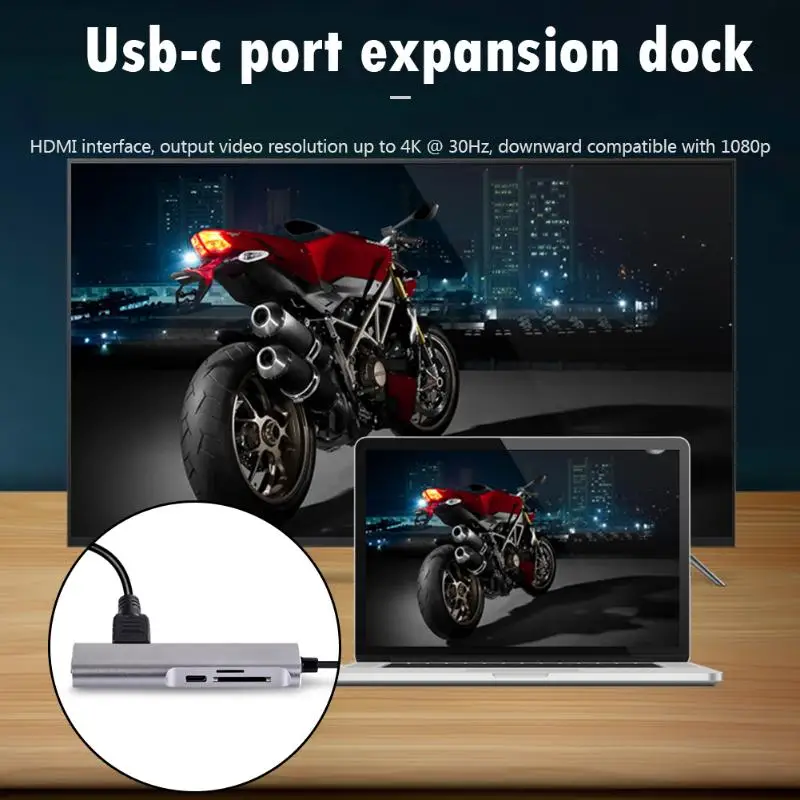 5-в-1 Тип C концентратор USB-C для USB3.0+ HDMI+ TF слот для карт+ PD Мощность Порты и разъёмы адаптер