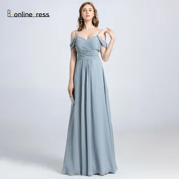 

Bbonlinedress Elegant Prom Dress 2020 Chiffon A-Line Spaghetti Strap Evening Formal Gowns Cheap vestido de festa Free Shipping