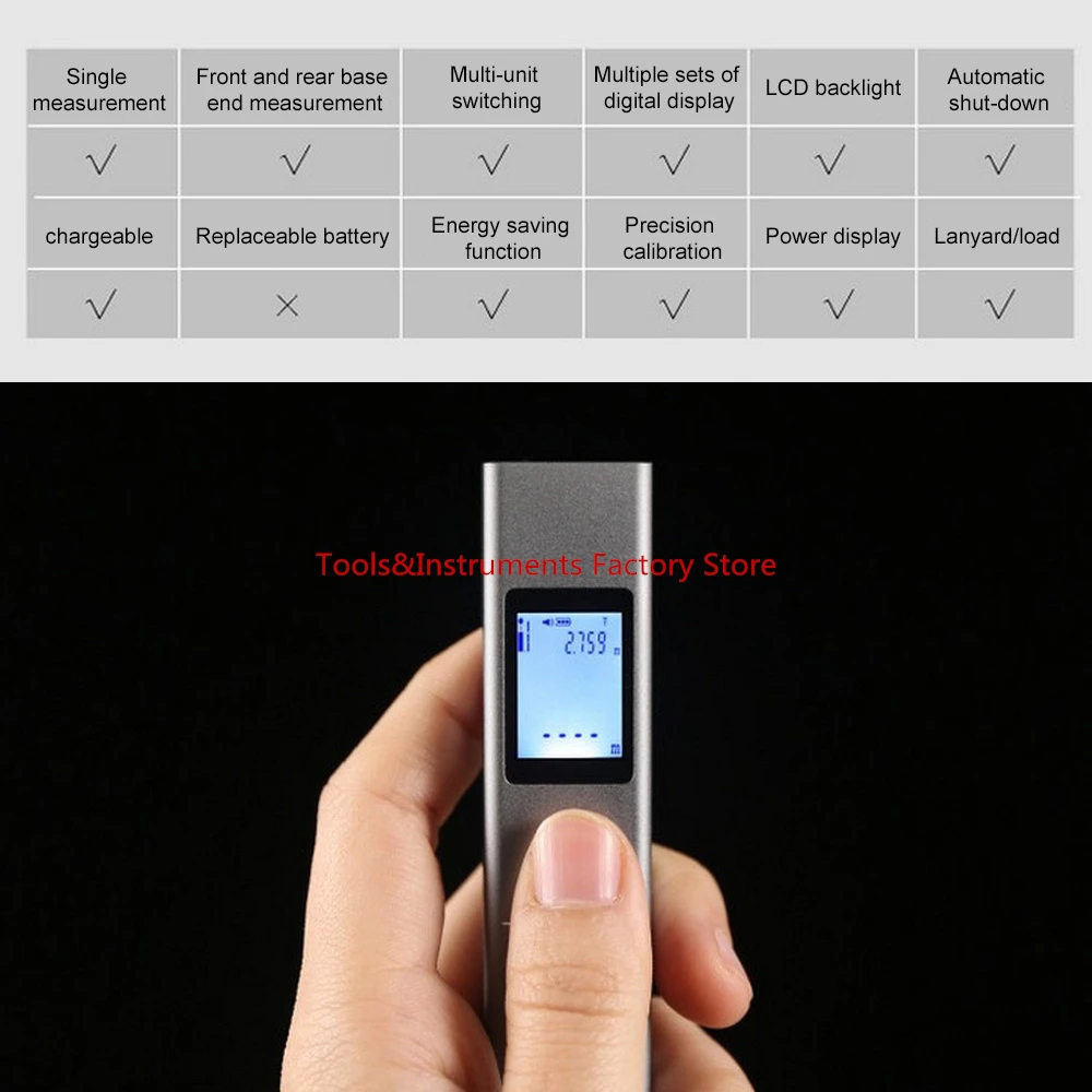LS-1 40m Laser Rangefinder Laser Distance Meter Laser Range Finder High Precision Measurement Portable Handheld Range finder