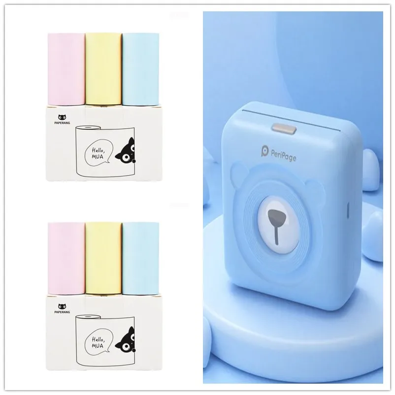 6PCS Upgraded Портативный термальный Bluetooth принтер мини беспроводной POS термальная картина Карманный фотопринтер для Android IOS мобильный телефон - Цвет: 6PCS Upgraded