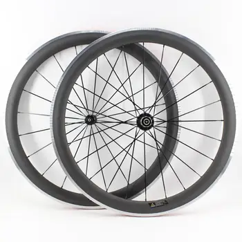 

Brand New 700C 50mm clincher rims Road bike matt 3K carbon fibre bicycle wheelset carbon with alloy brake surface Free shipping