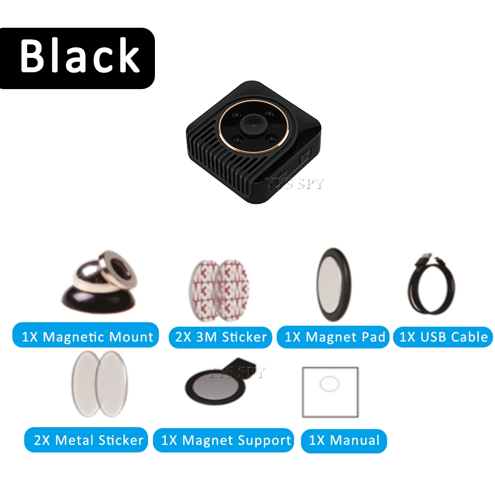 Black H5 Мини Wifi камера Магнитная нательная камера ночного видения широкоугольный датчик движения HD видео рекордер P2P Micro Cam поддержка Скрытая TF Ca - Цвет: Black