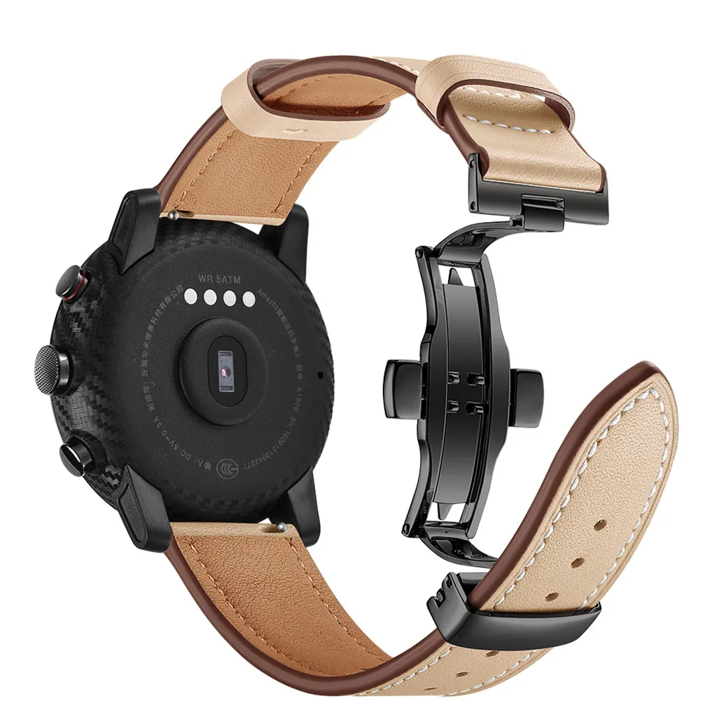 Replacement Wristband Luxury Leather For Xiaomi Huami AMAZFIT 2/2S Stratos Watch NEW fashion solid buckle watch band