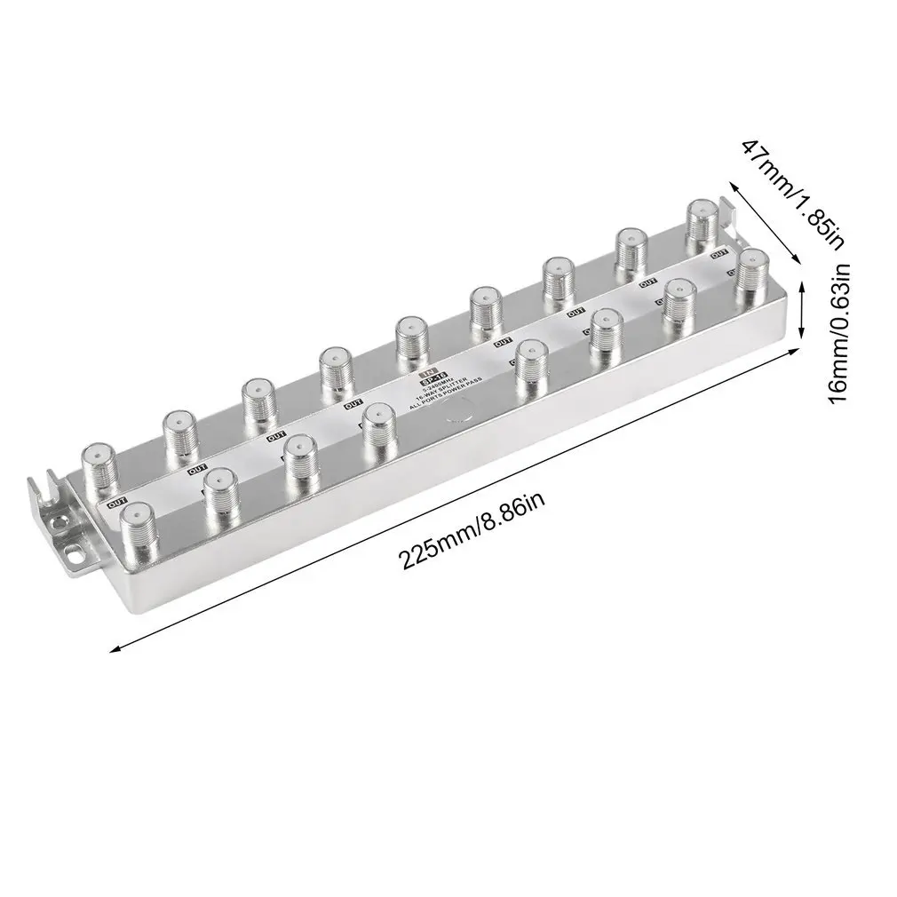 SP-16 Satellite 16-way Splitter Coaxial 5-2400MHz HDTV Antenna Digital TV Video Signal Separator With All Ports Power Pass
