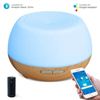 

Smart Wifi Wireless Essential Oil Aromatherapy Diffuser with Alexa Google App Voice Control 400ml Ultrasonic Diffuser Humidifier