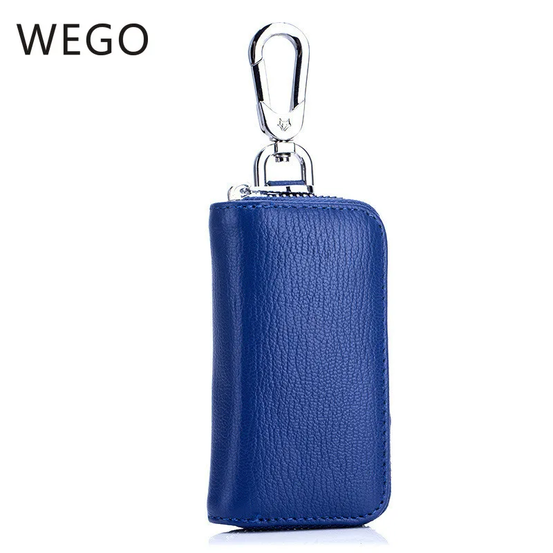 

Key bag men's leather zipper Top layer leather multifunction waist lock key bag creative card package lover car key chain bag
