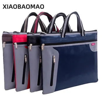 

4 Color Commercial Business Document Bag A4 Tote file folder Filing Bag Meeting Bag Side Zipper Pocket office bags for documents