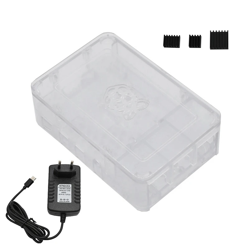 Для Raspberry Pi ABS чехол для корпуса с теплоотводом 5 V/3A источник питания для Raspberry Pi 4B