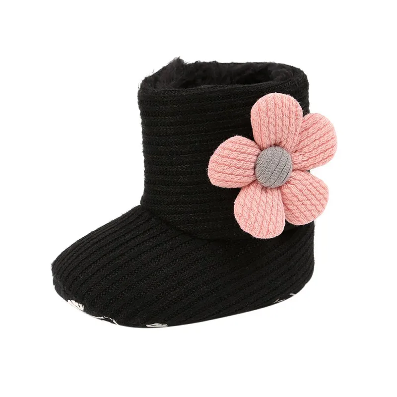 Toddlers Shoes Soft Sole Girls Boots Baby Kid Boys Girls Knitted Fur Boots Short Warm Soft Snow Shoes 0-18 Months - Цвет: Коричневый