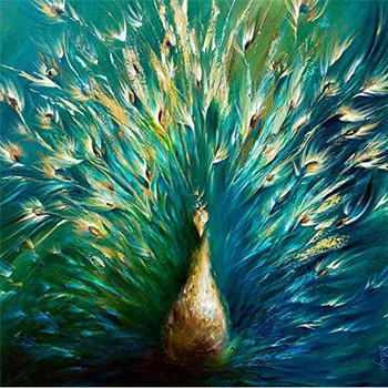 

Diamond Embroidery Painting By Number Peacocks Square Diamond Kits 30X30Cm