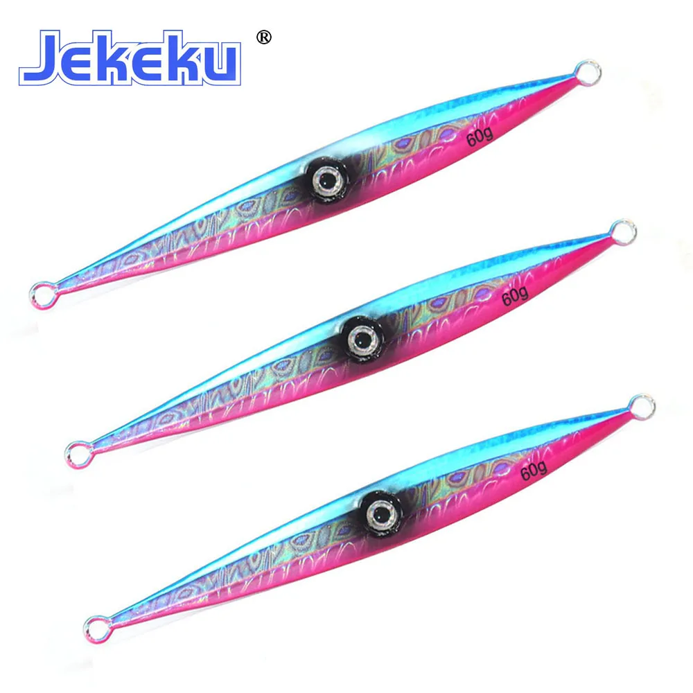 JEKEKU NEW Metal Jig Fishing Lure 1pc 40g 60g 80g 100g 120g Jigging Fishing  Lure Artificial Bait Fishing Lure