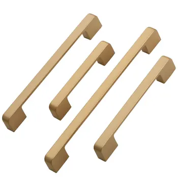 Placer Gold Kitchen Handle Luxury Fashion Cabinet Knobs Furniture Handles Wardrobe Door Pulls Gold Handle Cabinet Hardware