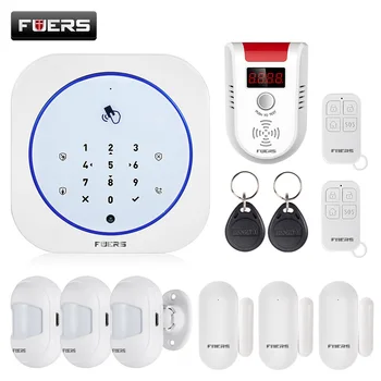 

FUERS Home Alarm Security System Wireless Connection GSM Mobile APP Control Voice Prompts Callable Function House Security Alarm