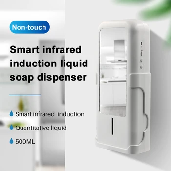 

Hand Free Automatic Soap Dispenser Touchless Sanitizer Dispenser Smart Sensor with mirror Liquid Soap Dispenser for Bathroom