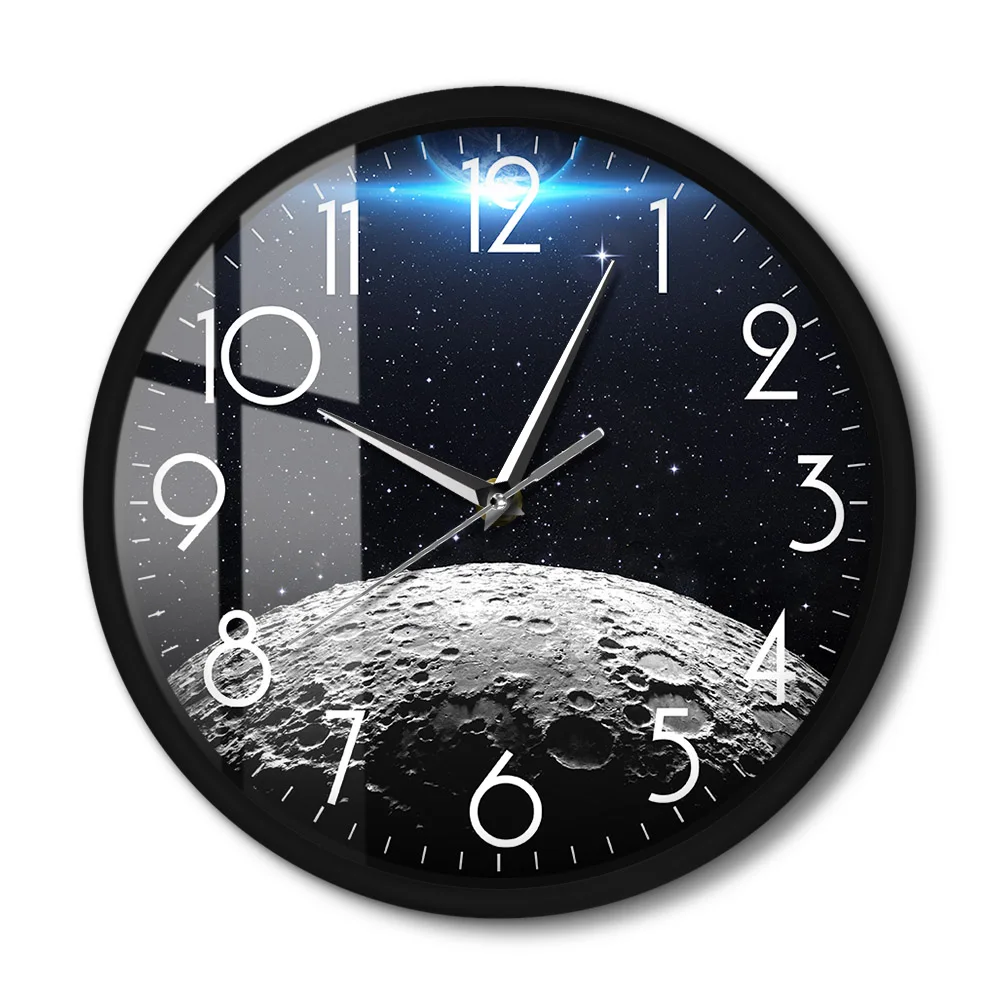 Planet Moon Metal Frame Wall Clock Voice Control
