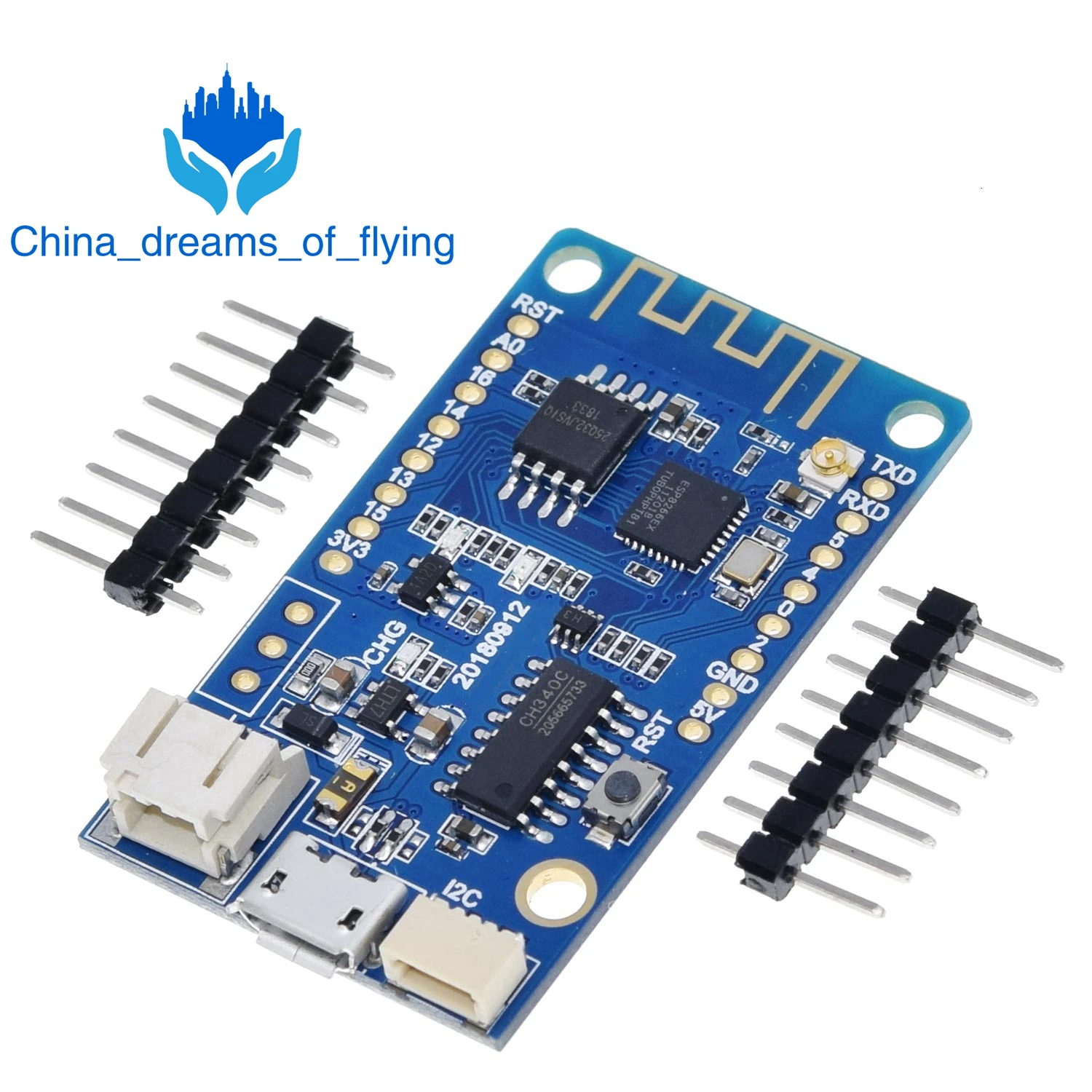 TTGO T-Base ESP8266 WiFi беспроводной модуль 4 Мб Flash I2C порт для Arduino MicroPython NodeMCU совместимый |