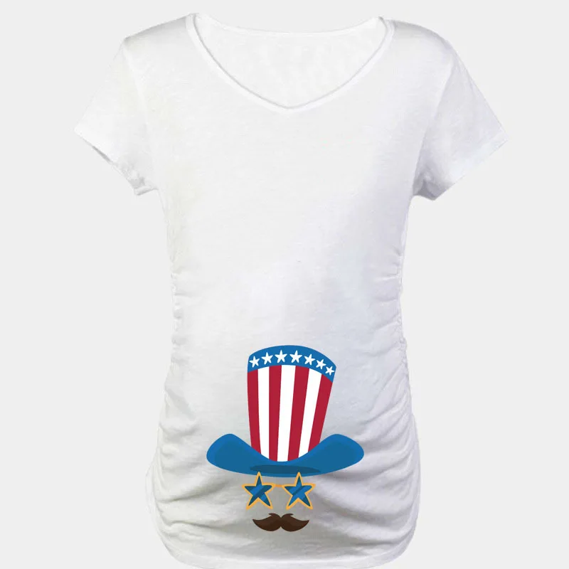 

Simple Summer New Style Maternity Clothes Funny Separate Pattern Printed Comfortable Tops Europe And America Large Size Dress
