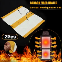2Pcs 12V Universal Car Seat Heating Pad Heated Seat Covers Pad Carbon Fiber Heated Auto Winter Warmer Heater Accessories 12v universal car heated seat cover heating car seats cushion heater pad winter auto warmer with cigarette lighter covers