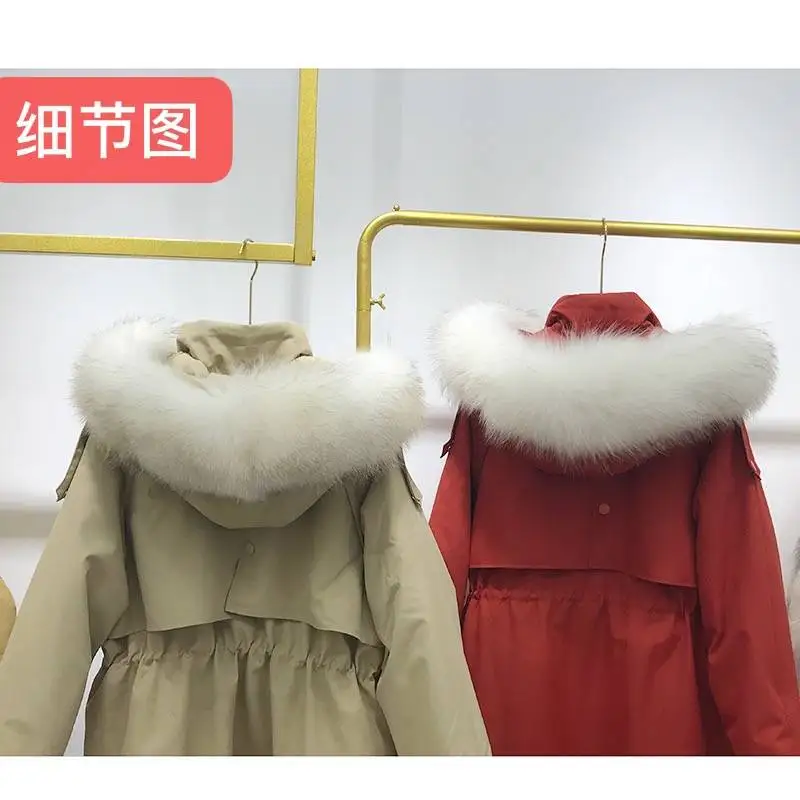 Bella Philosophy Wonder winter solid Women Real Fur Collar warm coat lady Loose Windbreaker female 90% white duck down coat
