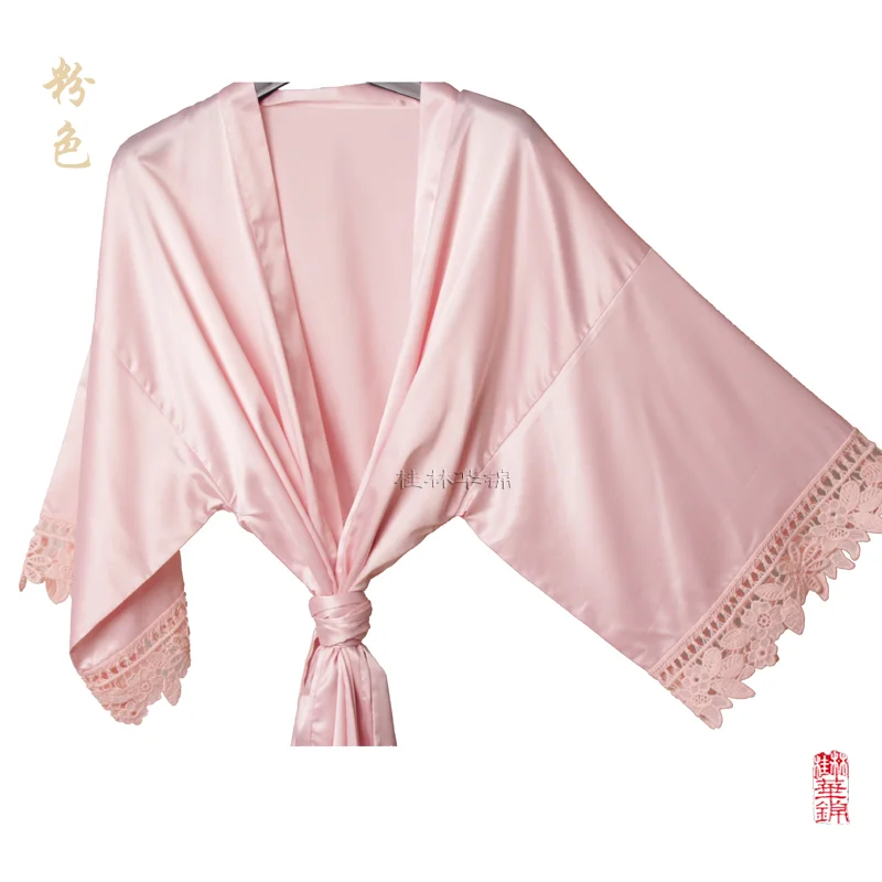 pink Платье подружки невесты, матовый Атласный халат, шелковый халат, кружевной халат, свадебное платье, свадебное праздничное платье A9007 - Цвет: pink