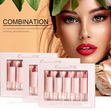 5Pcs Lip Stick Set 5 Colors Matte Lip Glaze Waterproof Non Sticky Long Lasting Lip Gloss Lipstick Set Makeup Cosmetics