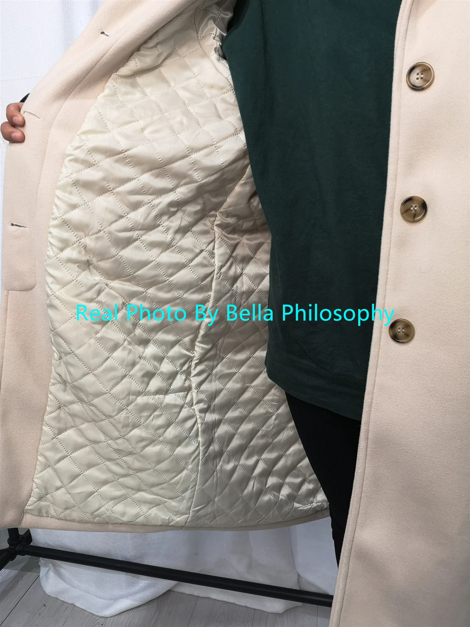 Bella philosophy осенне-зимнее шерстяное пальто простое однотонное однобортное женское длинное шерстяное пальто с отложным воротником