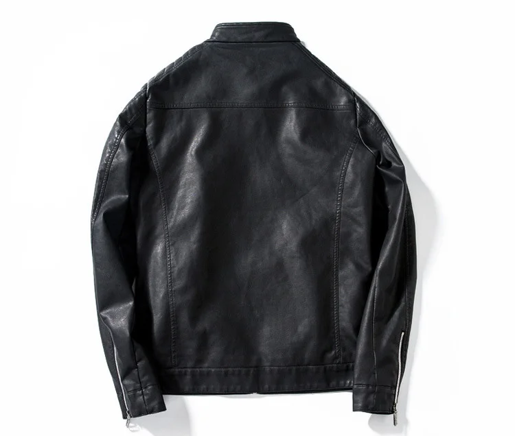 

New Autumn motorcycle leather jacket men pu leather jacket jaqueta de couro masculina,mens leather Black Red coats