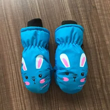 Детские зимние теплые ветрозащитные перчатки для мальчиков и девочек, лыжные перчатки для велоспорта, альпинизма, водонепроницаемые противоскользящие кожаные перчатки