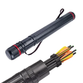 

63cm-105cm PE Bow Arrow Quiver Archery Tube Black Case Bag Adjustable Multifunction Hunting Accessories for 24pcs Arrows