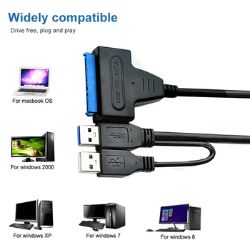 

USB 3.0 Adapter Cableto USB 3.0 Adapter Up Easy Drive Line USB Dual-head Turn
