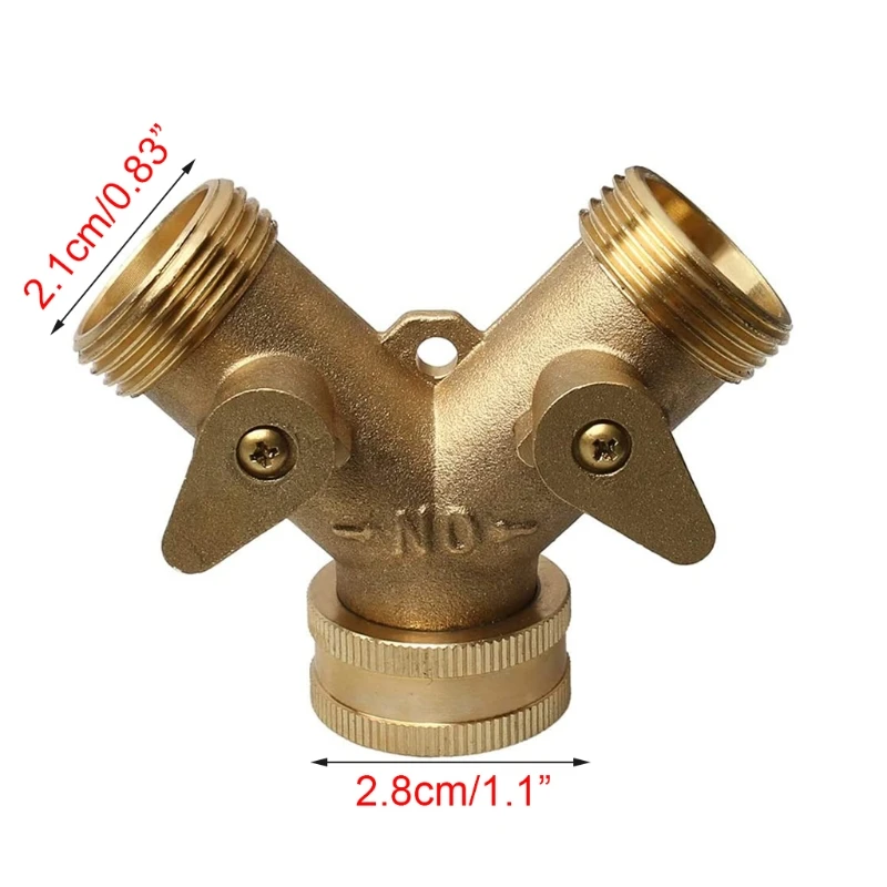 drip irrigation system kit Brass Manifold 3/4" Tap Splitter Brass Manifold Double-Way Washing Machine Hose Connector Y-Type Water Separator P31E diy watering saving system kit