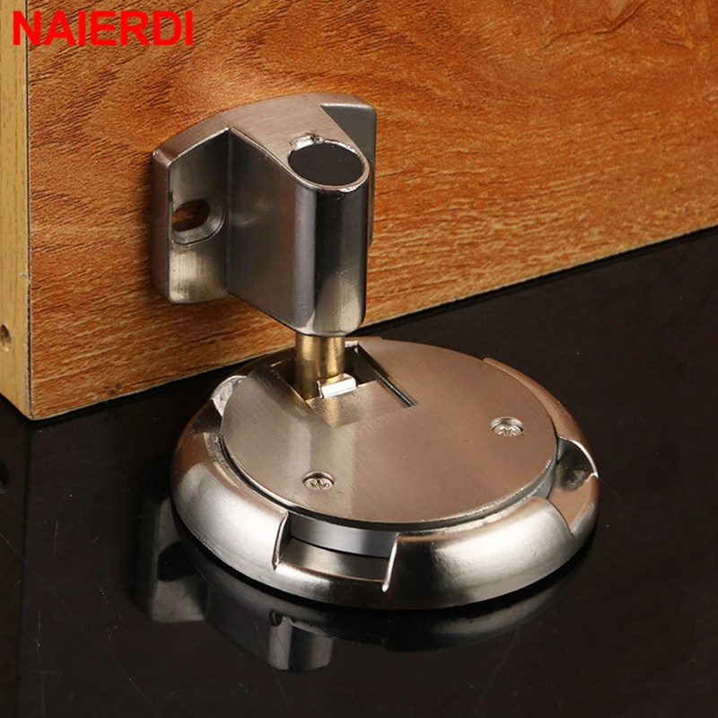 NAIERDI 2 Pack Adjustable Heavy Duty Hinge Pin Door Stop Oil Rubbed Silver  Hinge Pin Door Stopper with Rubber Bumper Damper